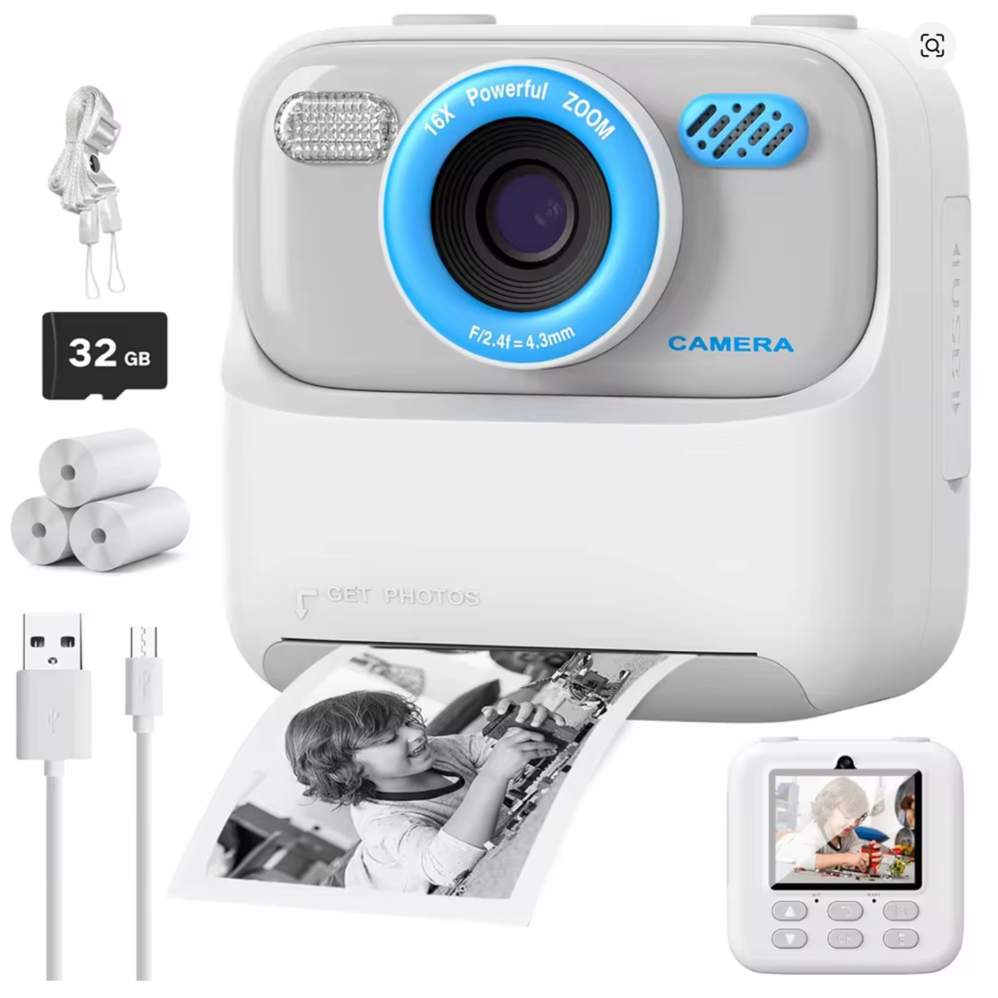 Kindercamera met Printer | Direct Foto’s Printen | Inclusief 32GB SD-kaart