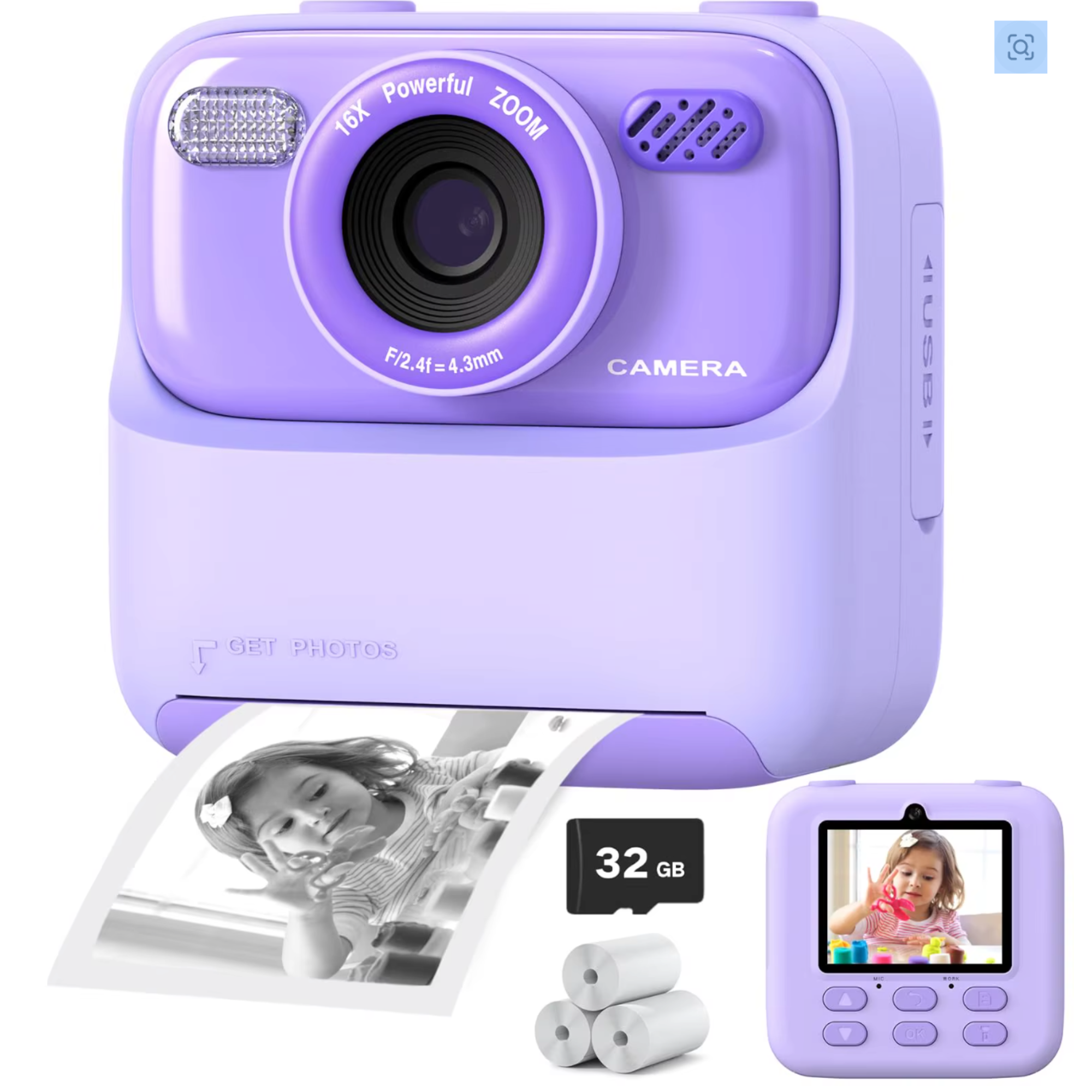 Kindercamera met Printer | Direct Foto’s Printen | Inclusief 32GB SD-kaart