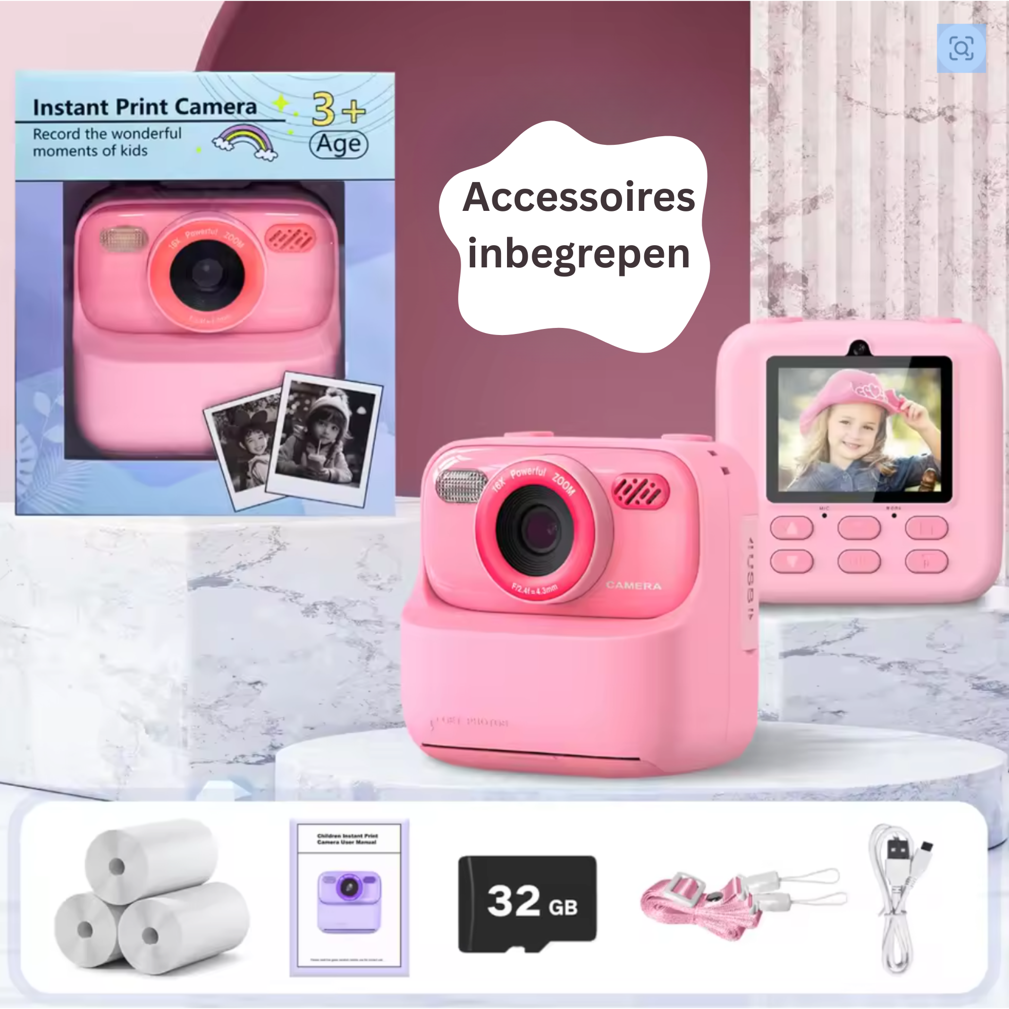 Kindercamera met Printer | Direct Foto’s Printen | Inclusief 32GB SD-kaart