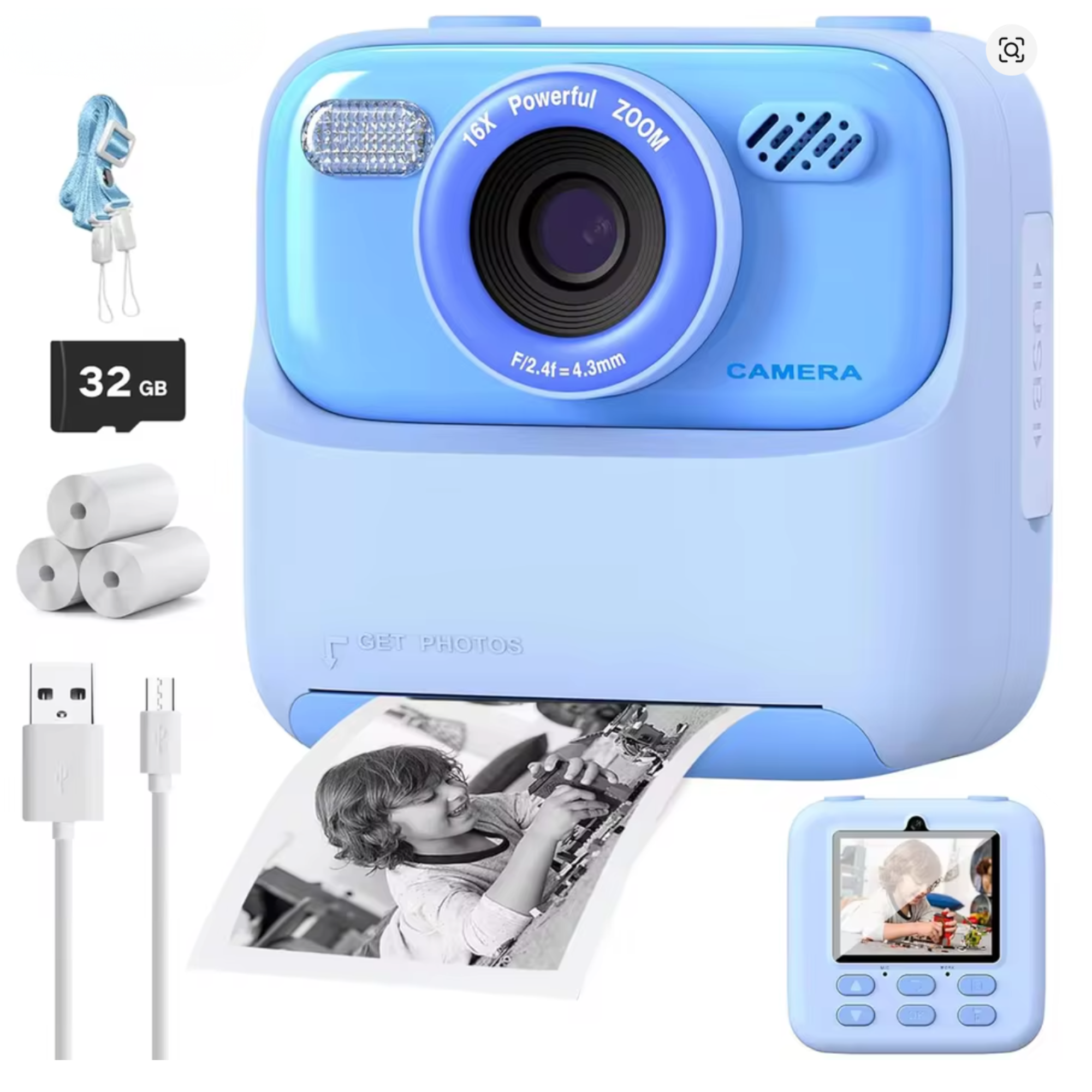 Kindercamera met Printer | Direct Foto’s Printen | Inclusief 32GB SD-kaart